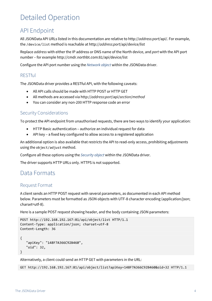 Preview thumbnail of page 4 of the JSONData Driver Manual PDF document.